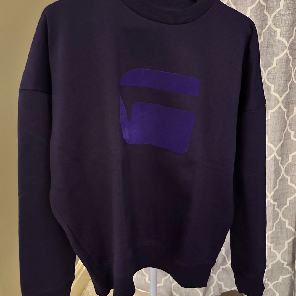 New G-Star Men's Dark Purple Crewneck Sweater